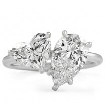 pear and heart diamond duo ring