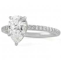 1.35 carat Pear Shape Diamond Double Signature Wrap Ring profile view