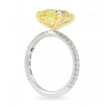 4 carat pear shape yellow diamond ring
