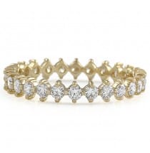 Petite Round Diamond Compass Eternity Band front view yellow gold