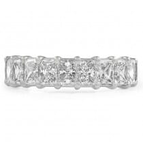 radiant cut diamond halfway wedding band ring