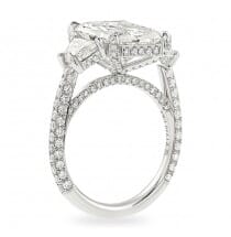 3.7 Carat Radiant Cut Diamond Three-Stone Engagement Ring top