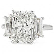 4.2ct Radiant Cut Diamond Three-Stone Engagement Ring top