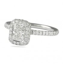 radiant cut bezel set engagement ring