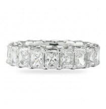 5 ct radiant cut eternity band with pave detailing
