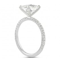 Radiant Cut Moissanite Classic Pave Ring