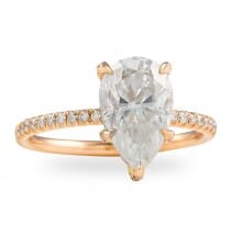 Pear Shape Moissanite Rose Gold Engagement Ring top