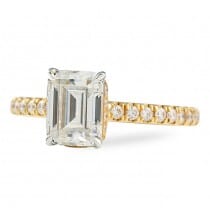 Emerald Cut Moissanite Invisible Gallery™ Ring top