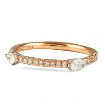 ROSE GOLD DIAMOND STACKING RING WITH PEAR SHAPES