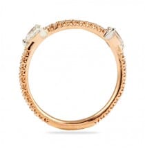 ROSE GOLD DIAMOND STACKING RING WITH PEAR SHAPES