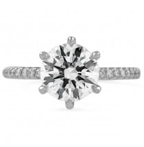 1.90 carat Round Diamond 6-Pave Prong Engagement Ring top