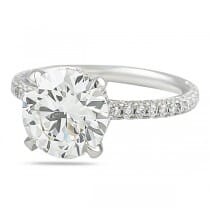 2.3 carat Round Diamond Three-Row Band Engagement Ring