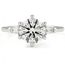 2ct Round Lab Diamond Three-Stone Engagement Ring top