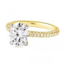 Oval Moissanite Two-Tone Pave Prong Engagement Ring