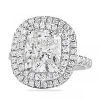 3.00ct Cushion Cut Diamond Double Halo Engagement Ring top