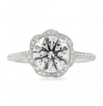 2.60 Carat Round Diamond Twisted Halo Engagement Ring