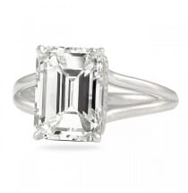 emerald cut solitaire split band engagement ring