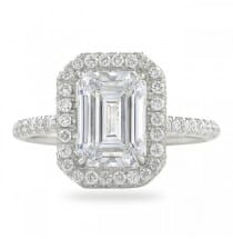 2.70ct Emerald Cut Diamond Halo Engagement Ring 