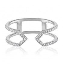 Geometric diamond Cuff Ring white gold