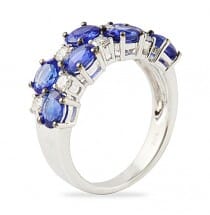 wide sapphire and diamond wedding band ring