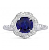 1.2 ct Round Sapphire Twisted Halo Ring