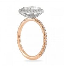 pear shape diamond rose gold halo engagement ring