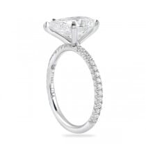 2.51ct Pear Shape Diamond Pave Engagement Ring flat