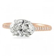 1.60ct Oval Diamond East-West Two-Tone Engagement Ring flat