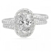 1.20 Carat Oval Diamond Swoop Halo Engagement Ring