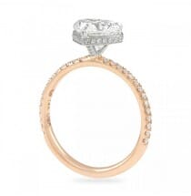 rose gold heart shape two tone ring