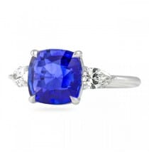 3.75 carat Cushion Cut Sapphire Three-Stone Invisible Gallery™ Ring