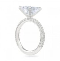 4.11 ct Cushion Cut Diamond Three-Row Band Engagement Ring