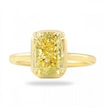 3.02ct Fancy Yellow Radiant Cut Diamond Solitaire Ring