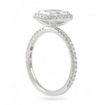 1.2 carat radiant cut diamond halo ring flat