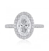 2ct Oval Diamond Double-Edge Halo Cathedral Engagement Ring front