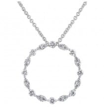  Marquise and Round Shape Open Circle Pendant 