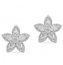 Pear Shape Diamond Star Earrings front
