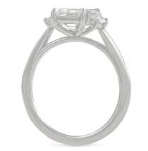 1.80 ct Emerald Cut Diamond Three-Stone Ring front view white gold
