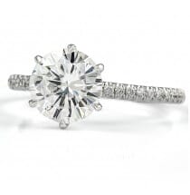 1.9 ct Round Six-Prong Engagement Ring flat lay