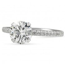 Round Moissanite Cathedral Style Engagement Ring front