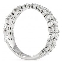 Marquise and Round Diamond Cluster Band top