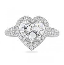 2.00ct Heart Shape Diamond Halo & Split Band Engagement Ring top