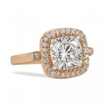 Moissanite Cushion Cut Rose Gold Engagement Ring