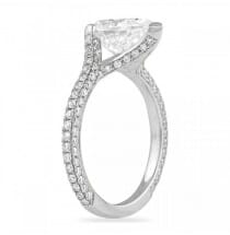Pear Moissanite Three-Row Engagement Ring