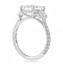 Emerald Cut Moissanite & Diamond Baguette Engagement Ring top