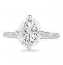 Oval Moissanite Compass Prong Engagement Ring
