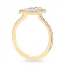 .80 ct Radiant Cut Diamond Yellow Gold Halo Ring front