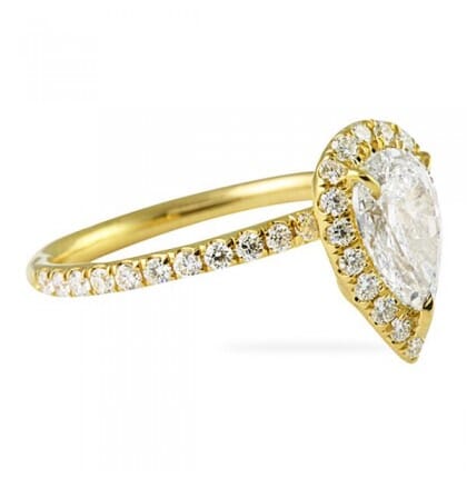 1.02 ct Pear Diamond 18K Yellow Gold Engagement Ring