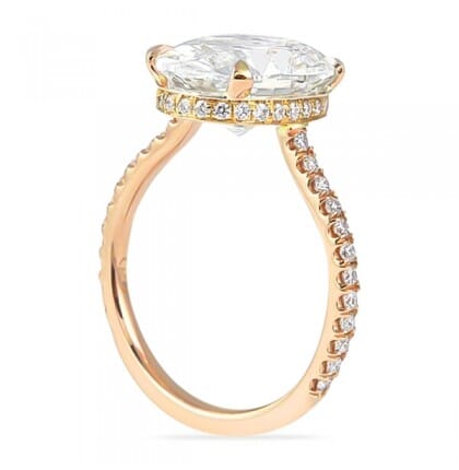 3.01 Carat Oval Diamond Rose Gold Invisible Gallery™ Engagement Ring up