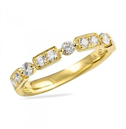 .50 ct Diamond Yellow Gold Wedding Band Ring angle